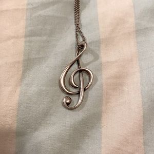 **RETIRED** James Avery Treble Clef Pendant & Chain 🎼